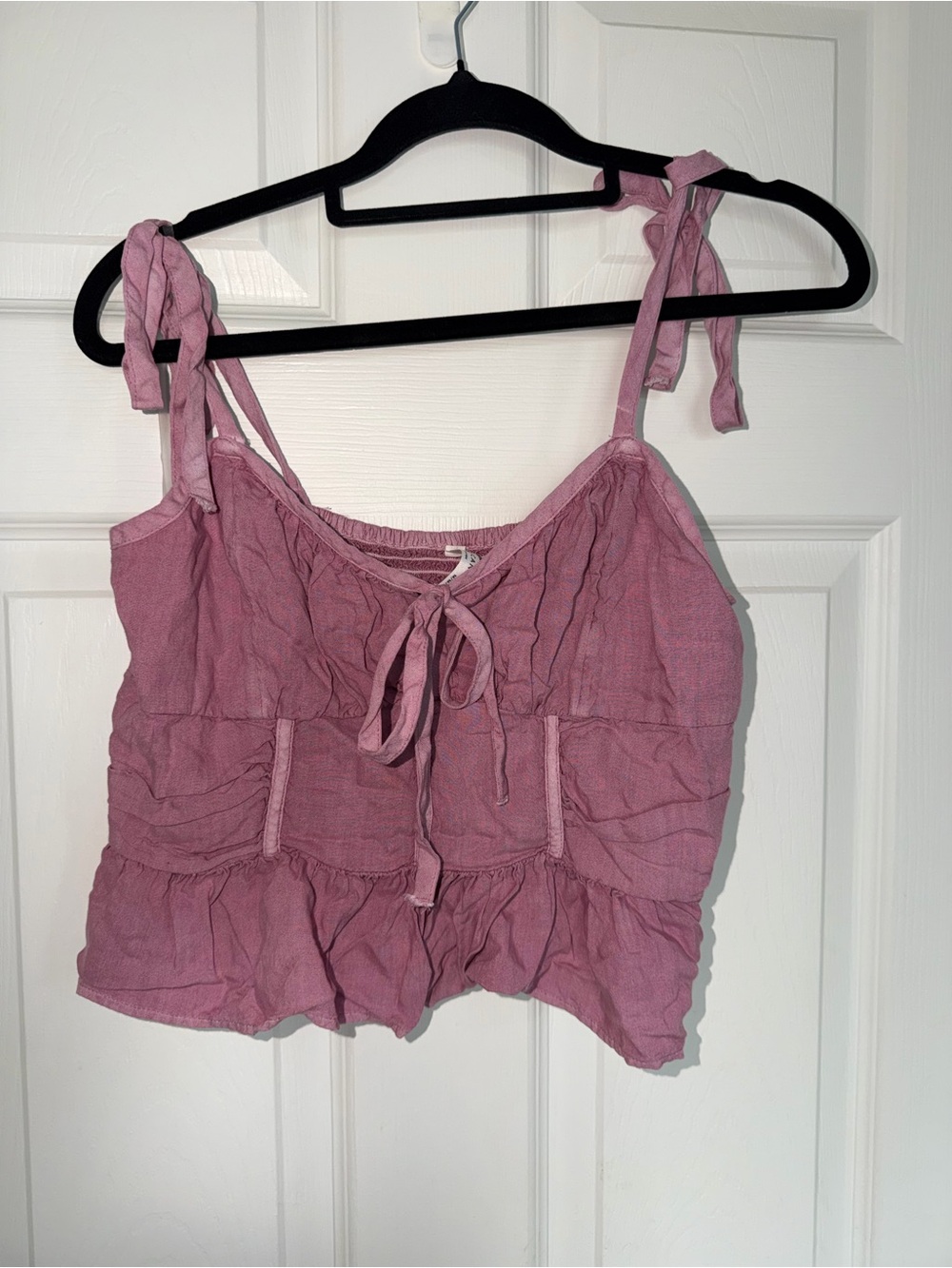 American Eagle Mauve Tie Strap Peplum Cami Top Size M